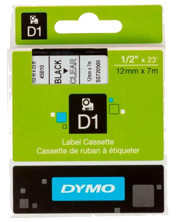ETIQUETA DYMO D1 12MM BLANCO (D)