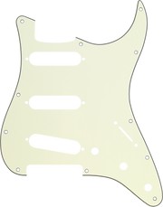 Pickguard, Stratocaster® S/S/S, 11-Hole Mount, Mint Green MG/B/MG 3-Ply