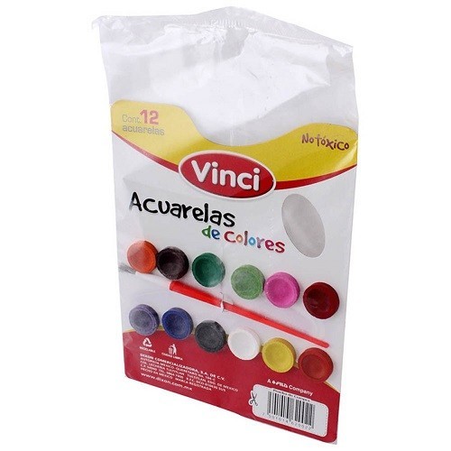 ACUARELA CARTÓN 12 PASTILLAS -VINCI-ACUARELA