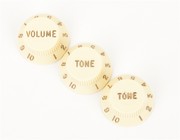 Stratocaster® Knobs, Aged White (Volume, Tone, Tone) (3)