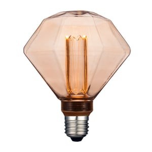 Foco D125 Diamante Vintage LED 3.5 W, Luz Ámbar, Base E27, Atenuable