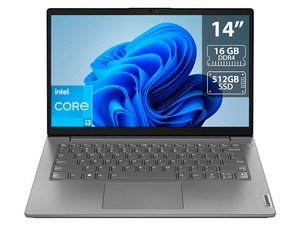 Laptop Lenovo V14 G3 IAP: Procesador Intel Core i3 1215U (hasta 4.4 GHz), Memoria de 16GB DDR4, SSD de 512GB, Pantalla de 14" LE