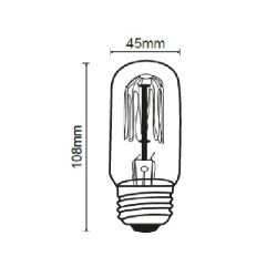 Foco T45 Vintage Incandescente 35 W, Luz Ámbar, Base E27, Atenuable