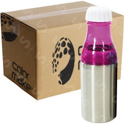 Botella de acero 500ml Blanca Cuello de plástico (Caja de 50) Color Make
