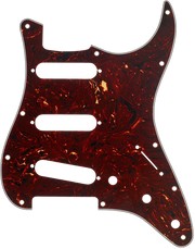 Pickguard, Stratocaster S/S/S, 11-Hole Mount, Tortoise Shell, 4-Ply