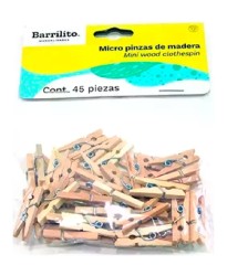 MICRO PINZAS BARRILITO MADERA NATURAL