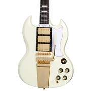Guitarra Eléctrica Epiphone Les Paul SG Custom con Maestro Vibrola, Classic White, Inspired by Gibson Custom