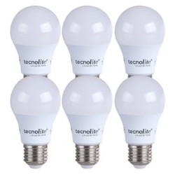 Paquete de 6 Focos A19 LED 5 W, Luz Cálida Brillante, Base E27, No atenuables