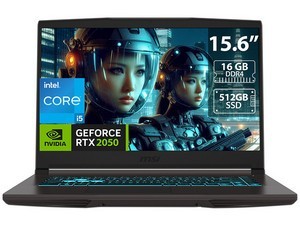 Laptop Gamer MSI Thin 15: Procesador Intel Core i5 12450H (hasta 4.4 GHz), Memoria de 16GB DDR4, SSD de 512GB, Pantalla de 15.6"