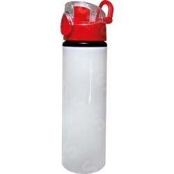 Botella de aluminio 750ml. Blanca. Botón presionable roja ColorMake