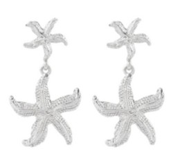 Aretes Estrella de Mar Plateado 2F7