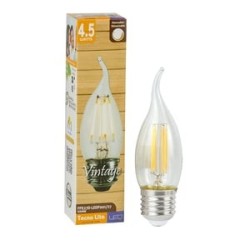 Foco Vela C35T LED Filamento 4.5 W, Luz Cálida Suave, Base E27, Atenuable