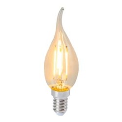 Foco Vela C35T LED Filamento 4.5 W, Luz Cálida Suave, Base E14, No atenuable