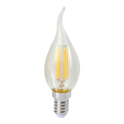 Foco Vela C35T LED Filamento 4.5 W, Luz Cálida Suave, Base E14, No atenuable