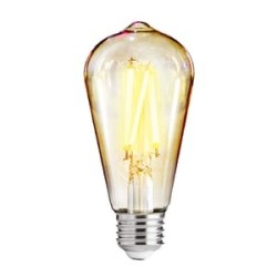 Foco Vintage LED Inteligente ST64 WiFi 5.5 W, Luz Blanca Dinámica, Base E27, Atenuable, Compatible con App móvil y Asistentes de
