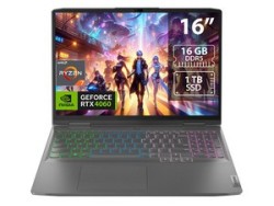 Laptop Gamer Lenovo LOQ 16APH8: Procesador AMD Ryzen 7 7840HS (Hasta 5.1 GHz), Memoria de 16GB DDR5, SSD de 1TB, Pantalla de 16"