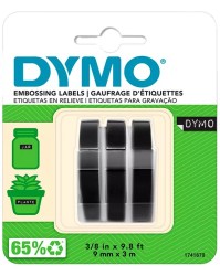 CINTA P/DYMO 3/8X9.8FT C/3 NEGRO (D)