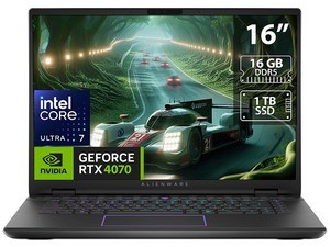 Laptop Gamer Alienware AM16 R2: Procesador Intel Core Ultra 7 155H (hasta 4.8 GHz), Memoria de 16GB, SSD de 1TB, Pantalla de 16"