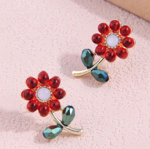 Aretes Flor Roja 1D1