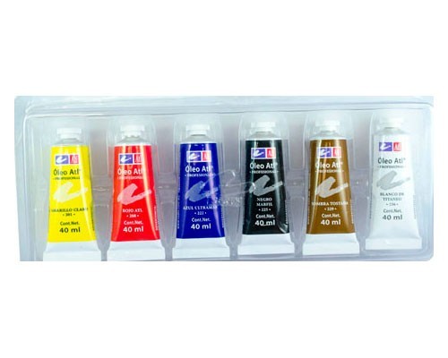 SET PINTURA OLEO T-14 ATL 6PZ M3 C/ACCESORIOS 673-RODIN-PINTURA AL OLEO