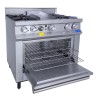 Estufa Comercial 4 Quemadores, Plancha y Horno