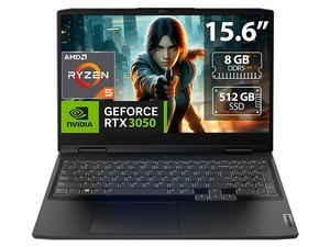Laptop Lenovo IdeaPad Gaming 3: Procesador AMD Ryzen 5 6600H (Hasta 4.5 GHz), Memoria de 8GB DDR5, SSD de 512GB, Video GeForce R