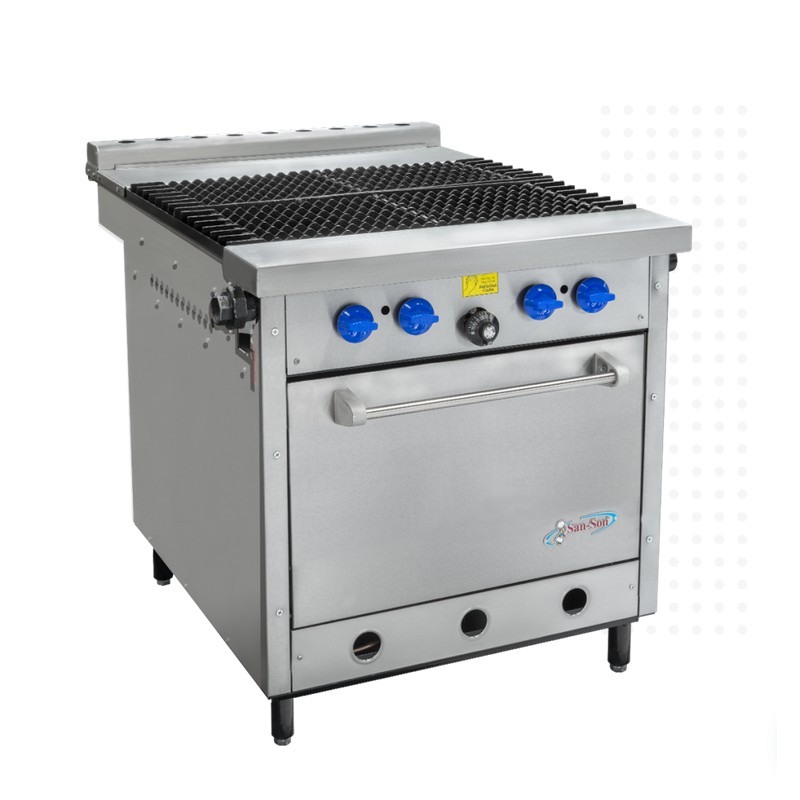 Estufa Comercial Extrapesada de 4 Quemadores y Horno