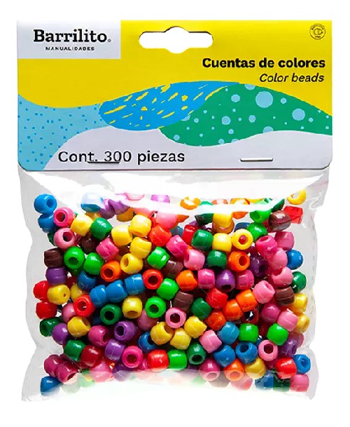 CUENTAS BARRILITO DE COLORES C/300