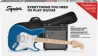 Paquete Guitarra Eléctrica Squier Affinity Series Stratocaster HSS Pack, Maple Fingerboard, Lake Placid Blue, Funda, Frontman 15
