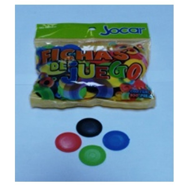 FICHAS DE POKER PLAST. 25MM JOCAR BOL. C/100 COL SURT C.72