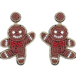 Aretes Galleta Cuentas Navidad  1G2