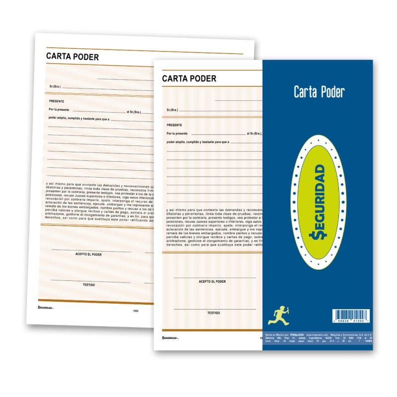 CARTA PODER 1055 SEGURIDAD 25H. E(5) C.(100)