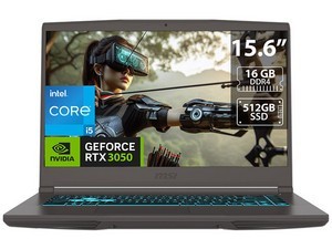 Laptop Gamer MSI Thin B12UC-2898MX: Procesador Intel Core i5 12450H (hasta 4.40 GHz), Memoria de 16GB DDR4, SSD de 512GB, Pantal