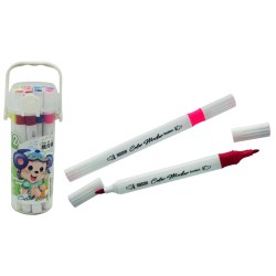 Estuche de 12 Plumones Doble Punta