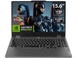 Lenovo LOQ 9na Gen: Procesador AMD Ryzen 7 7435HS (hasta 4.5 GHz), Memoria de 24GB DDR5, SSD de 512GB, Video GeForce RTX 4060, S