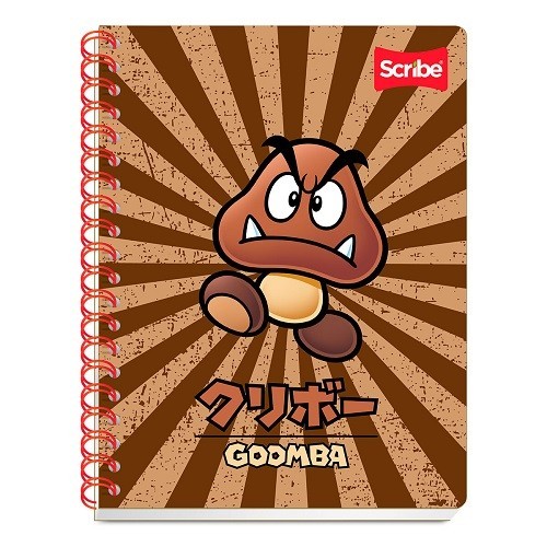 CUADERNO PROFESIONAL PASTA SEMI RIGIDA CON STICKERS Y SEPARADOR MARIO BROS CUADRO CHICO 100H-SCRIBE-BLOCK O CUADERNOS