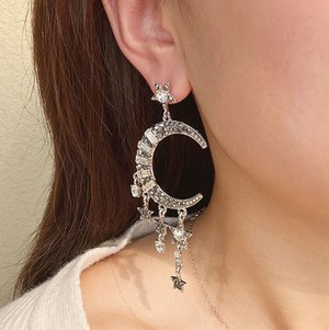 Aretes Gran Luna de Plata 1F2