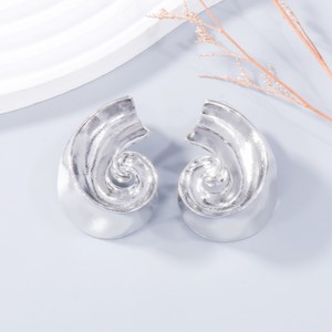 Aretes Gran Caracol Plateado 2X7