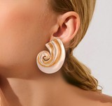Aretes Gran Caracol Plateado 2X7