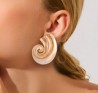 Aretes Gran Caracol Plateado 2X7