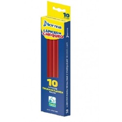 LAPIZ CHECADOR TRIANGULAR 10PZ-NORMA-LAPIZ