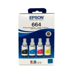 Kit 4 Tintas Epson T664 Negro Cian Magenta y Yellow