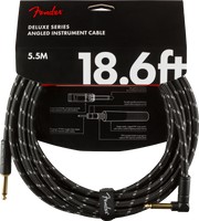 Deluxe Series Instrument Cable, Straight/Angle, 18.6', Black Tweed