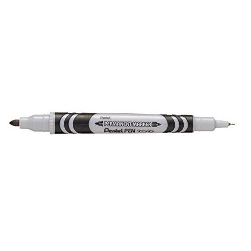 MARCADOR PERMANENTE PUNTO MEDIANO Y FINO NEGRO 1PZ-PENTEL-MARCADORES