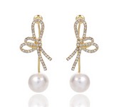 Aretes Lazo con Perla   2X3