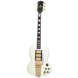 Guitarra Eléctrica Epiphone Les Paul SG Custom con Maestro Vibrola, Classic White, Inspired by Gibson Custom