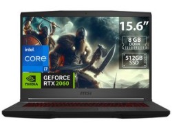 Laptop Gamer MSI Thin GF65: Procesador Intel Core i7 9750H (hasta 4.5 GHz), Memoria de 8GB DDR4, SSD de 512GB, Pantalla de 15.6"