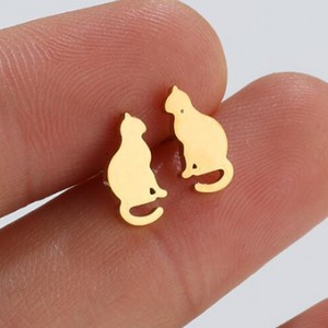 Aretes Mini Gato Acero Inox 2S6