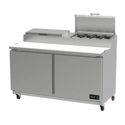 Mesa Refrigerada para Preparación de Pizzas de 2 puertas 15 pies cubicos.