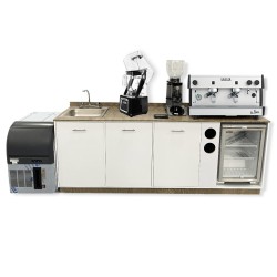 Barra Cafeteria Vita 2.20mts, Cafetera NUOVA NERA 2, Semiautomatica, Licuadora K80 Vitrina...